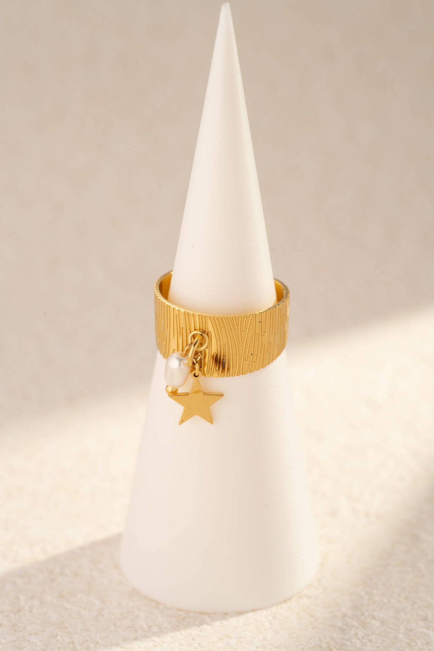 Anel estrela ajustável em aço inoxidável charme minimalista