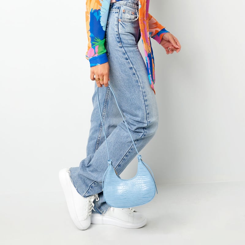 Handbag imitation leather with print Lilac PU