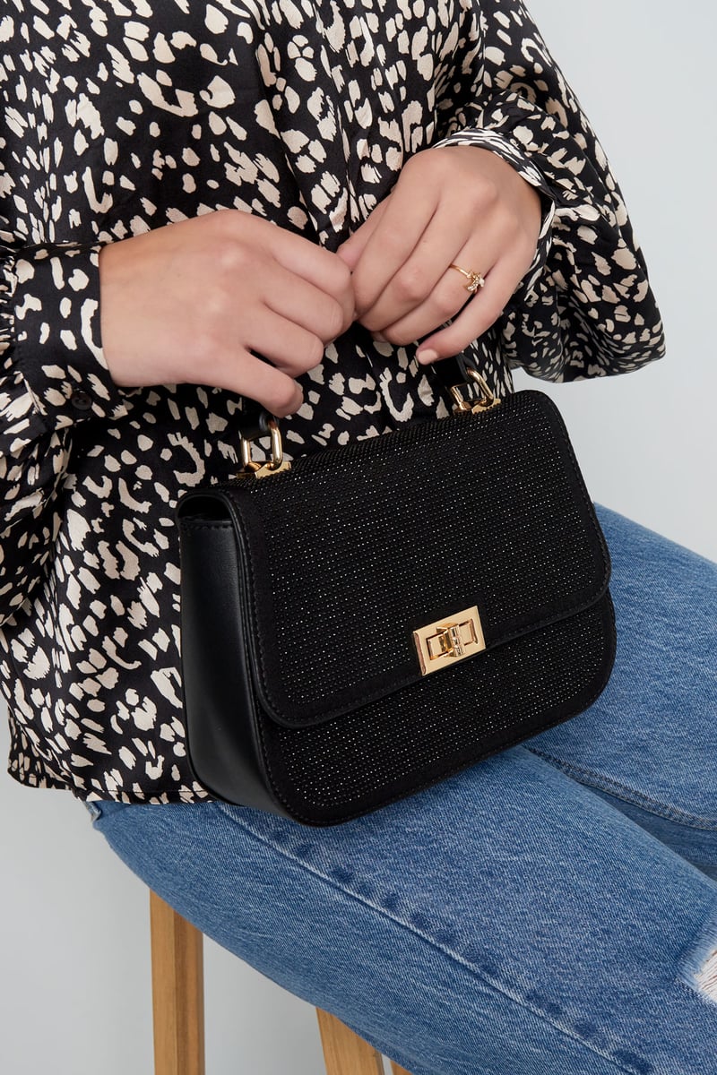 Handbag glamor - purple PU