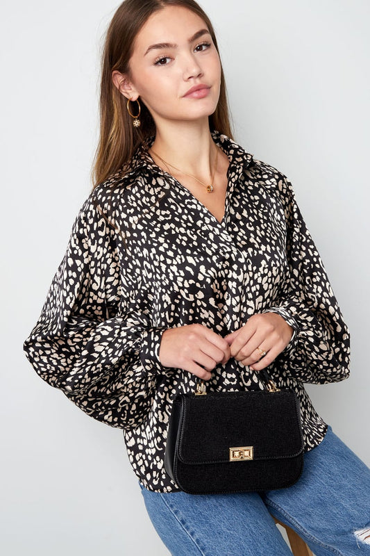 Handbag glamor - purple PU