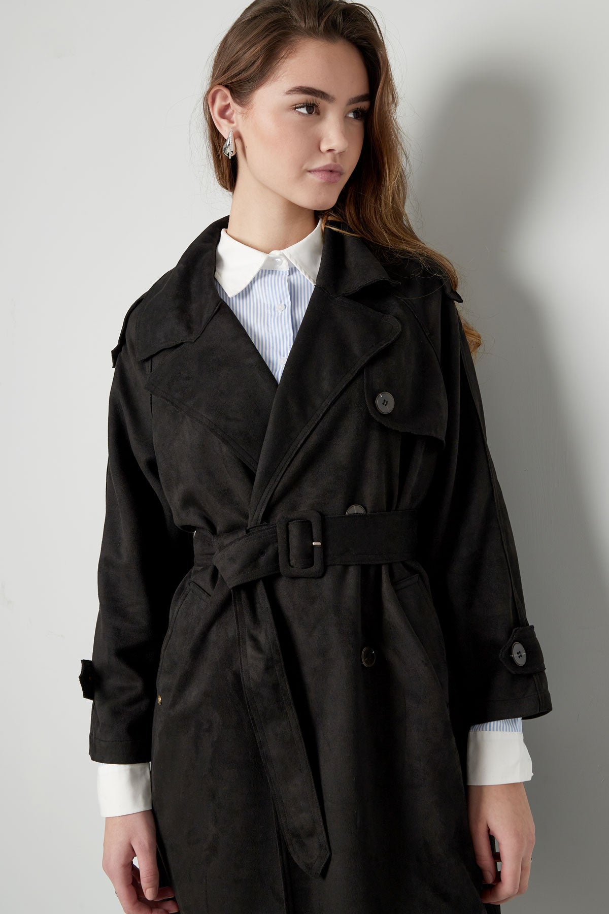 Classic trench coat suede - green S