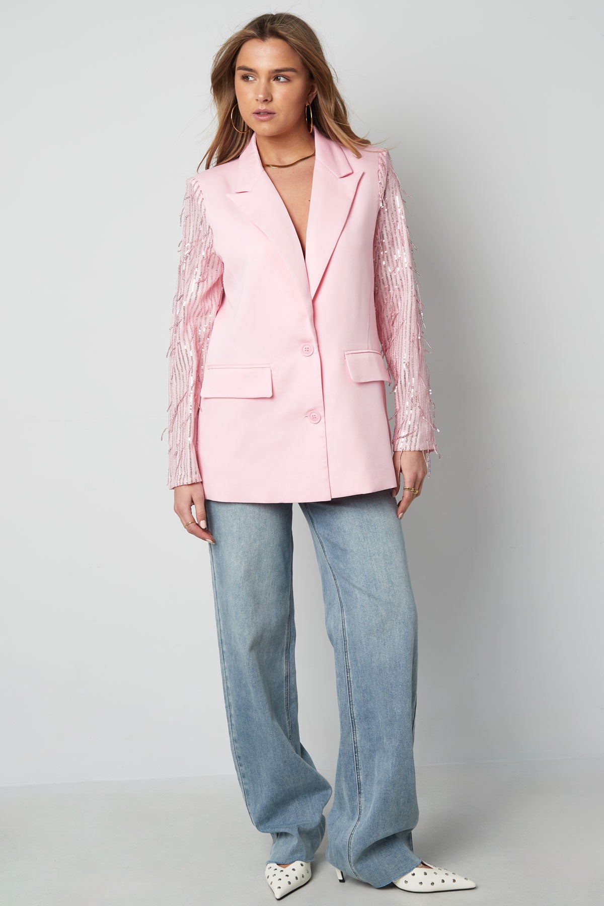 Blazer glitter sleeves