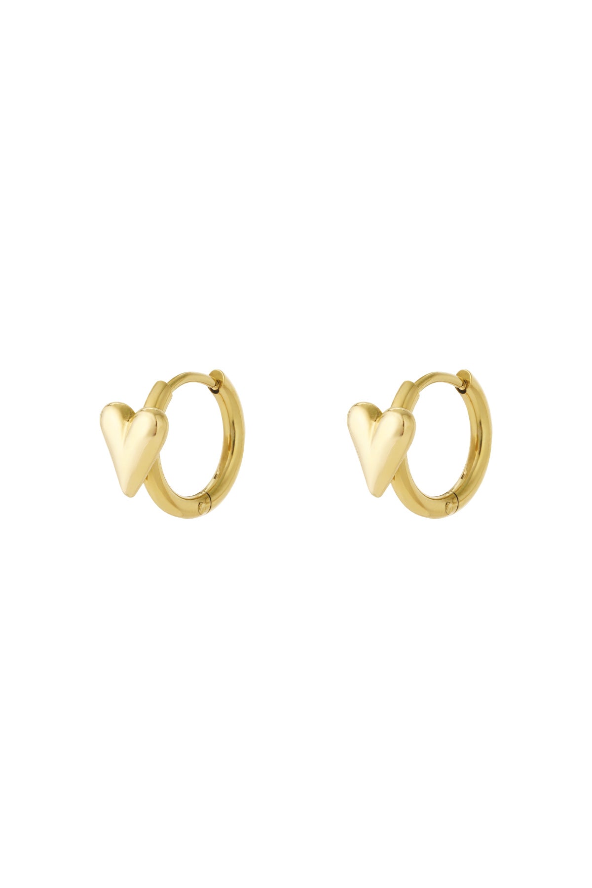 Hoop with mini heart earrings
