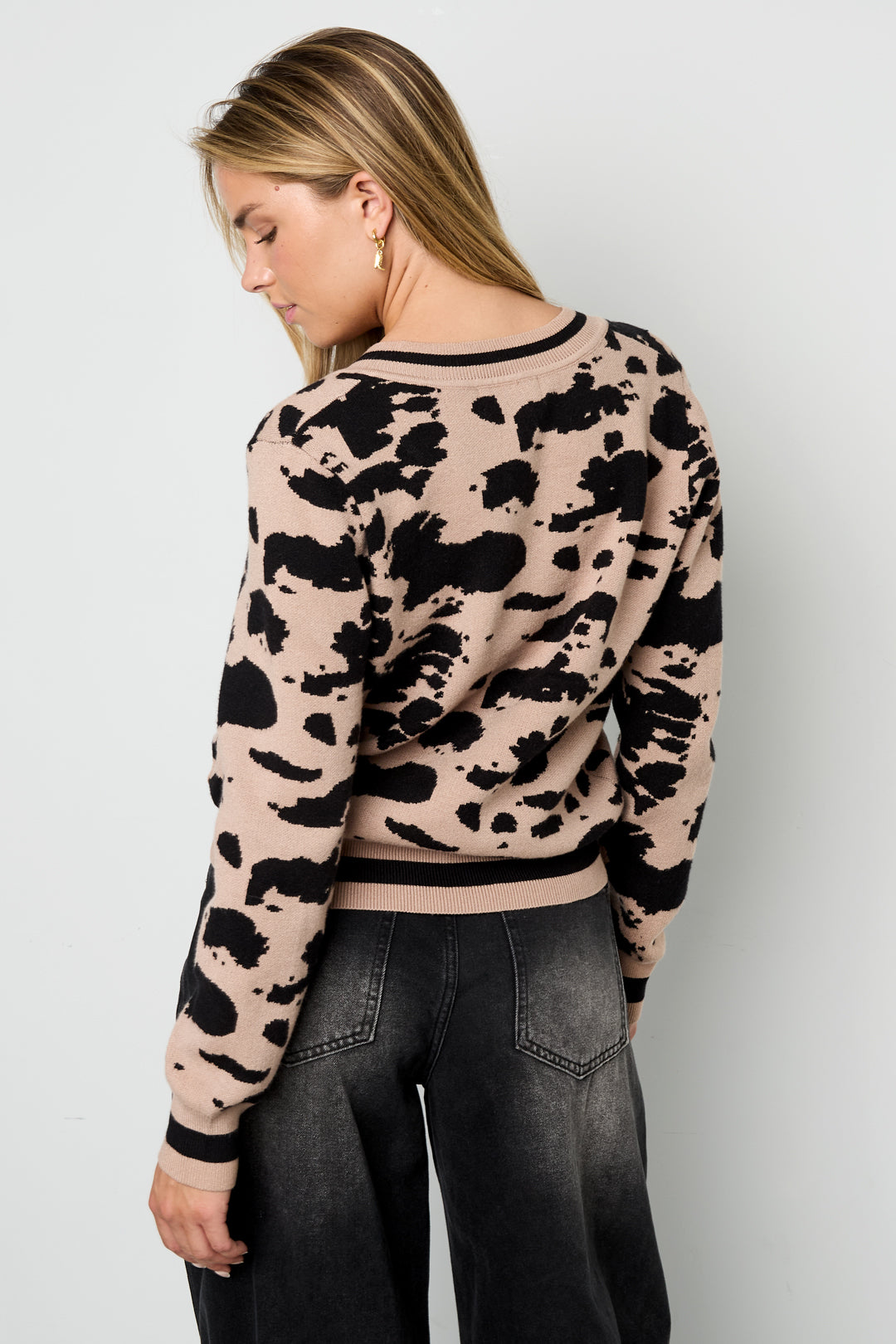Adhesive (human cotton) Knit sweaters Leopard print Casual Fall/Winter  Clothes