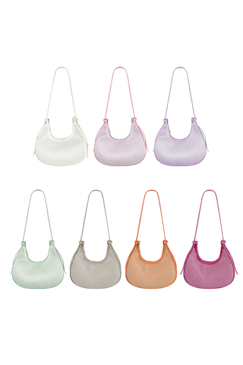 Croissant Bag White Glitters - PU