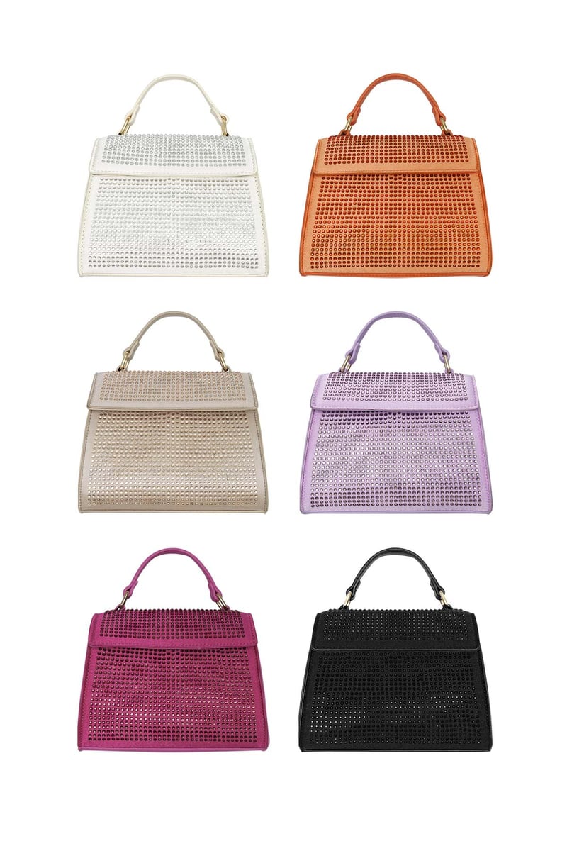 Handbag strass - lilac PU