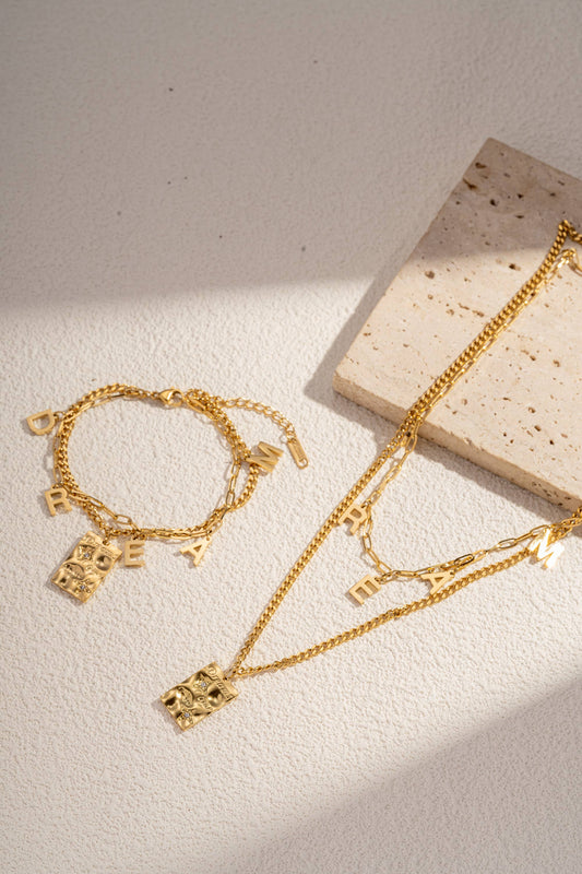 Conjunto Colar e Pulseira Dupla Volta DREAM