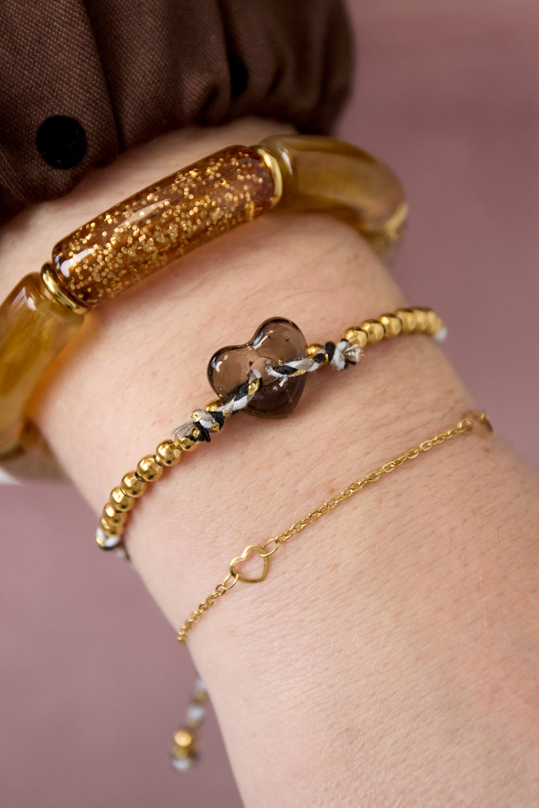 Polyester Beaded Bracelets Heart Casual Daily Simple Series Women's jewelry