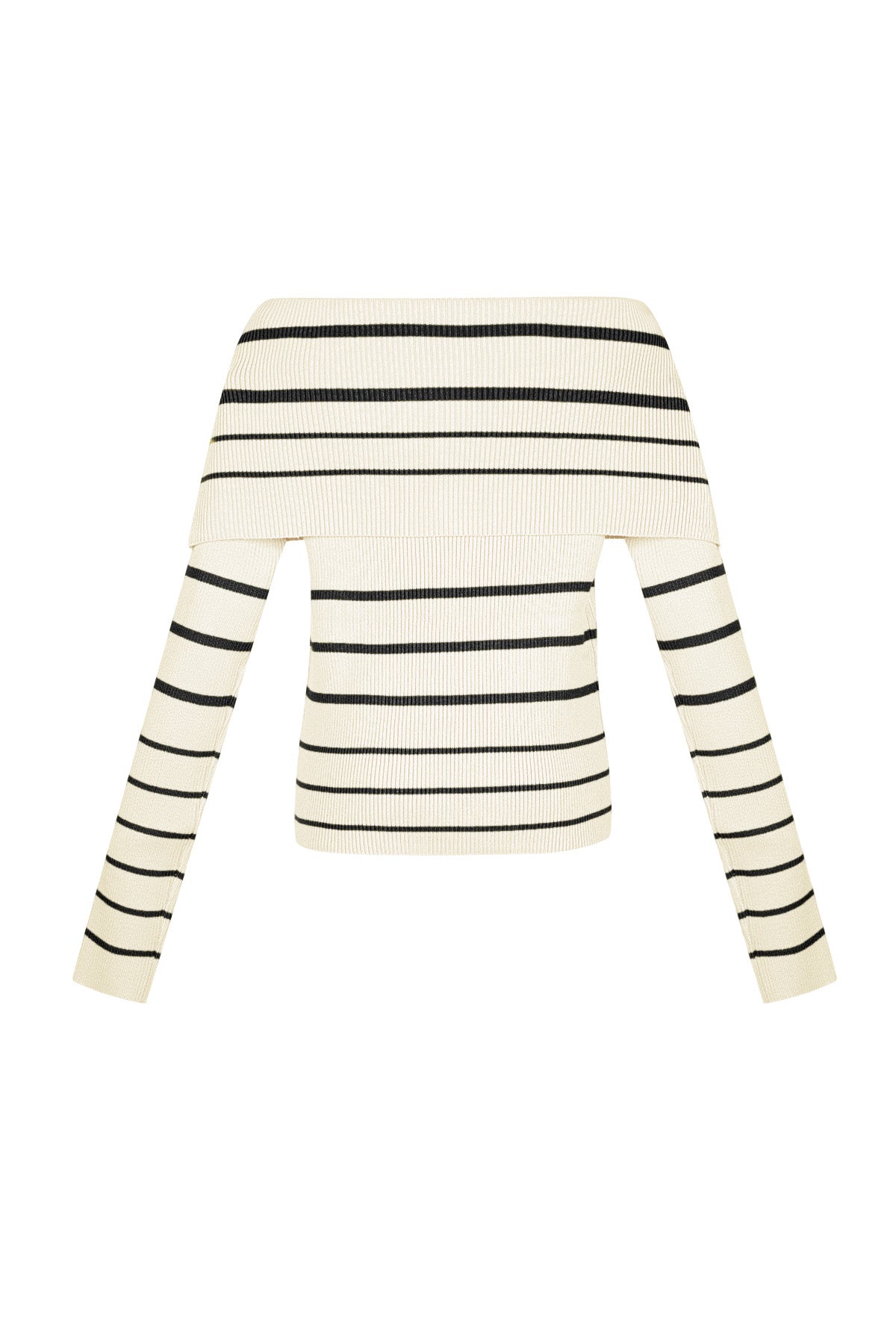 Striped off shoulder top - Black & red