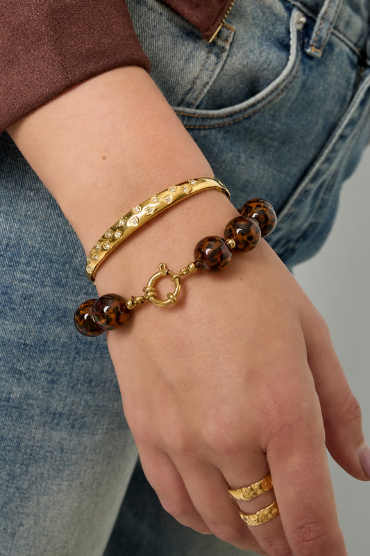 Stainless Steel Bangles Polka Dots Casual Daily Simple Series Women's jewelry