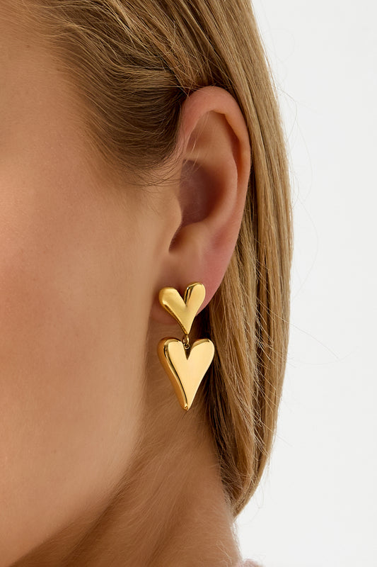Stainless Steel Drop Earrings Heart Casual Daily Simple Series Women's jewelry