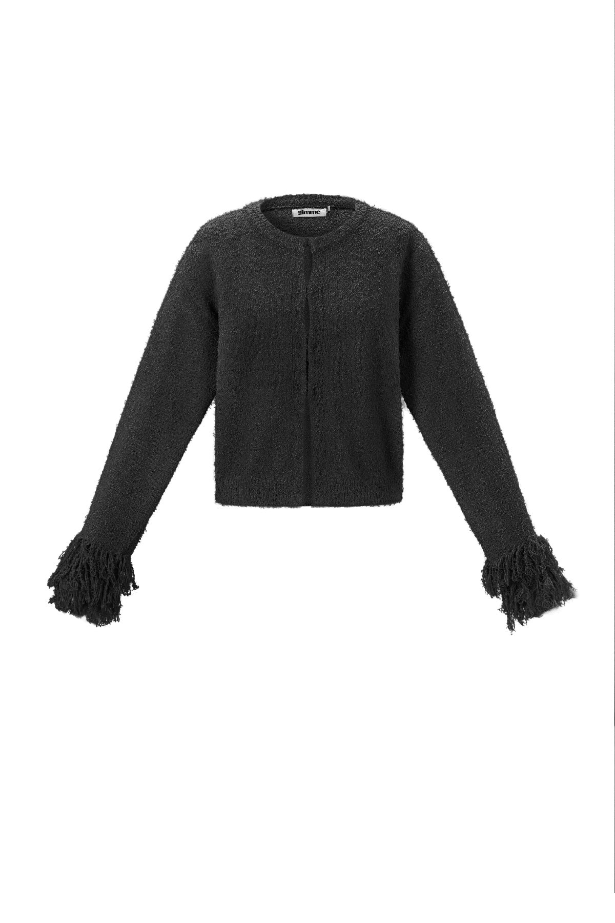 Cardigan with fringe sleeves