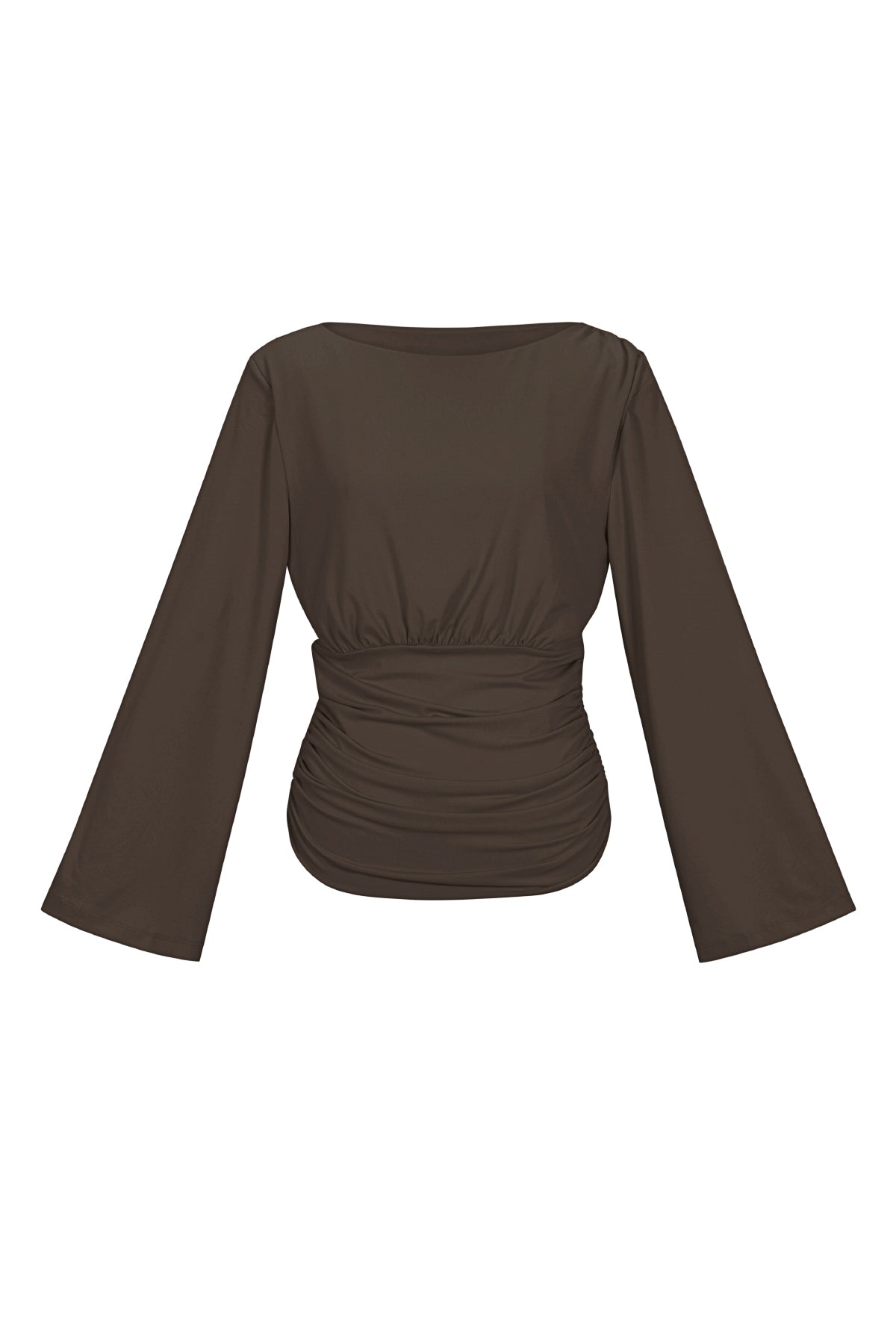 Fitted top with flared sleeves
