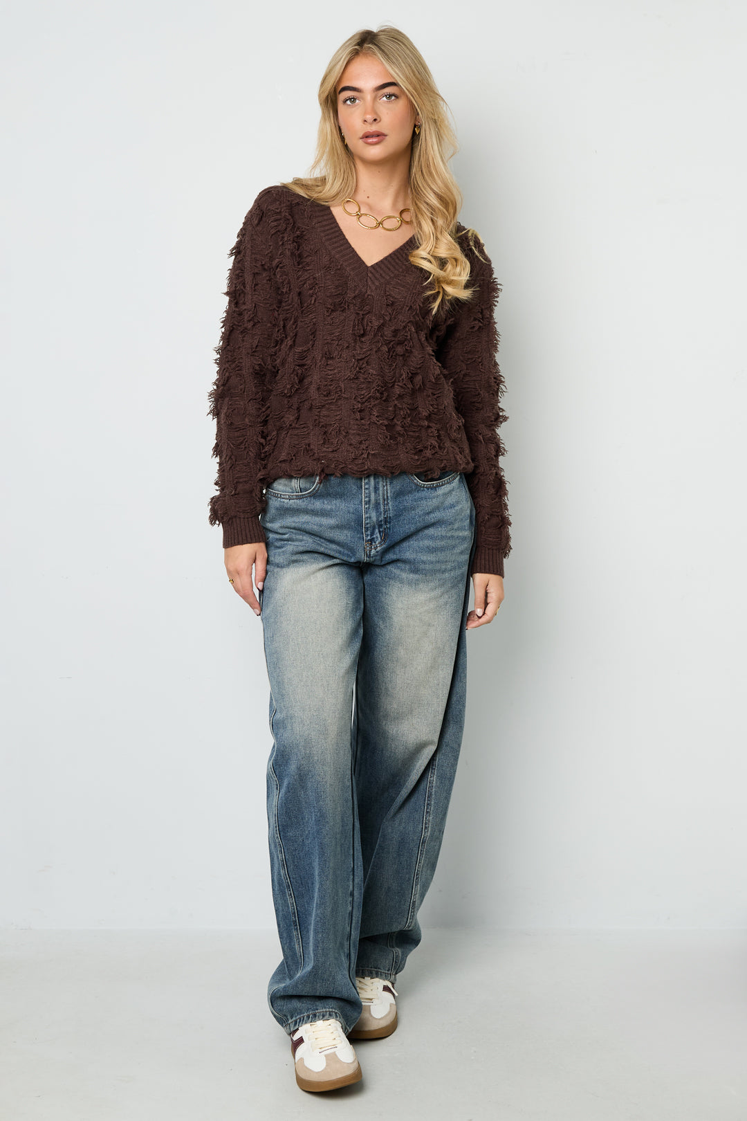 Vneck Fluffy Knit